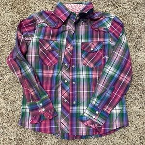 Pearl snap Western shirt. Fits small